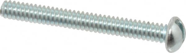 Value Collection - #6-32 UNC, 1-1/4" Length Under Head Slotted Drive Machine Screw - Round Head, Alloy Steel, Zinc-Plated Finish, Without Washer - Americas Industrial Supply