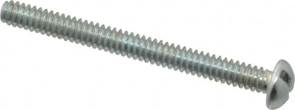 Value Collection - #6-32 UNC, 1-1/2" Length Under Head Slotted Drive Machine Screw - Round Head, Alloy Steel, Zinc-Plated Finish, Without Washer - Americas Industrial Supply