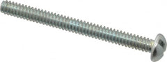 Value Collection - #6-32 UNC, 1-1/2" Length Under Head Slotted Drive Machine Screw - Round Head, Alloy Steel, Zinc-Plated Finish, Without Washer - Americas Industrial Supply
