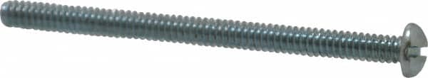 Value Collection - #6-32 UNC, 2" Length Under Head Slotted Drive Machine Screw - Round Head, Alloy Steel, Zinc-Plated Finish, Without Washer - Americas Industrial Supply