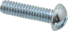 Value Collection - #8-32 UNC, 5/8" Length Under Head Slotted Drive Machine Screw - Round Head, Alloy Steel, Zinc-Plated Finish, Without Washer - Americas Industrial Supply
