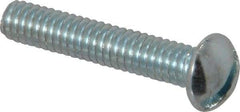 Value Collection - #8-32 UNC, 7/8" Length Under Head Slotted Drive Machine Screw - Round Head, Alloy Steel, Zinc-Plated Finish, Without Washer - Americas Industrial Supply