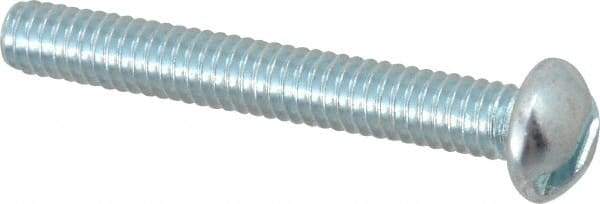 Value Collection - #8-32 UNC, 1-1/4" Length Under Head Slotted Drive Machine Screw - Round Head, Alloy Steel, Zinc-Plated Finish, Without Washer - Americas Industrial Supply