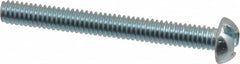 Value Collection - #8-32 UNC, 1-1/2" Length Under Head Slotted Drive Machine Screw - Round Head, Alloy Steel, Zinc-Plated Finish, Without Washer - Americas Industrial Supply