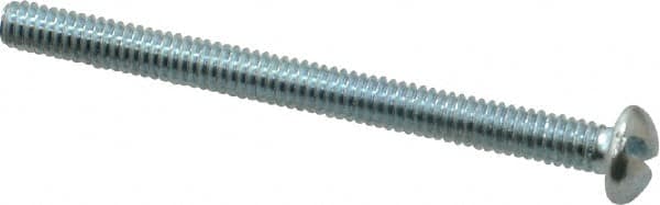Value Collection - #8-32 UNC, 2" Length Under Head Slotted Drive Machine Screw - Round Head, Alloy Steel, Zinc-Plated Finish, Without Washer - Americas Industrial Supply