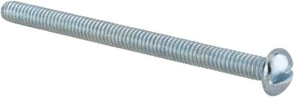 Value Collection - #8-32 UNC, 2-1/4" Length Under Head Slotted Drive Machine Screw - Round Head, Alloy Steel, Zinc-Plated Finish, Without Washer - Americas Industrial Supply