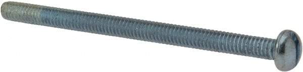 Value Collection - #8-32 UNC, 2-1/2" Length Under Head Slotted Drive Machine Screw - Round Head, Alloy Steel, Zinc-Plated Finish, Without Washer - Americas Industrial Supply