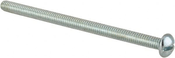 Value Collection - #8-32 UNC, 2-3/4" Length Under Head Slotted Drive Machine Screw - Round Head, Alloy Steel, Zinc-Plated Finish, Without Washer - Americas Industrial Supply