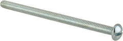 Value Collection - #8-32 UNC, 2-3/4" Length Under Head Slotted Drive Machine Screw - Round Head, Alloy Steel, Zinc-Plated Finish, Without Washer - Americas Industrial Supply