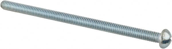 Value Collection - #8-32 UNC, 3" Length Under Head Slotted Drive Machine Screw - Round Head, Alloy Steel, Zinc-Plated Finish, Without Washer - Americas Industrial Supply
