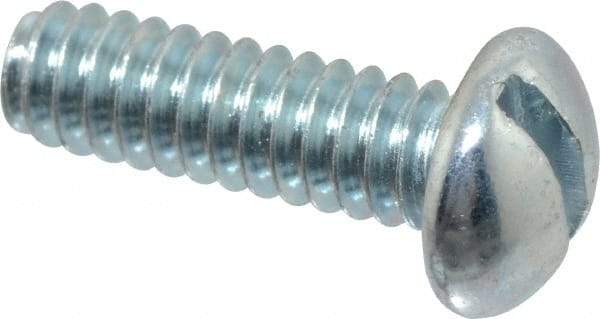 Value Collection - #10-24 UNC, 5/8" Length Under Head Slotted Drive Machine Screw - Round Head, Alloy Steel, Zinc-Plated Finish, Without Washer - Americas Industrial Supply