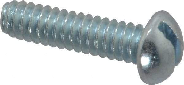 Value Collection - #10-24 UNC, 3/4" Length Under Head Slotted Drive Machine Screw - Round Head, Alloy Steel, Zinc-Plated Finish, Without Washer - Americas Industrial Supply