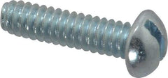 Value Collection - #10-24 UNC, 3/4" Length Under Head Slotted Drive Machine Screw - Round Head, Alloy Steel, Zinc-Plated Finish, Without Washer - Americas Industrial Supply