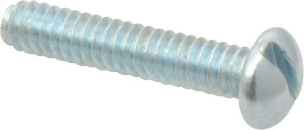Value Collection - #10-24 UNC, 1" Length Under Head Slotted Drive Machine Screw - Round Head, Alloy Steel, Zinc-Plated Finish, Without Washer - Americas Industrial Supply
