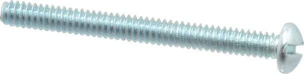 Value Collection - #10-24 UNC, 2" Length Under Head Slotted Drive Machine Screw - Round Head, Alloy Steel, Zinc-Plated Finish, Without Washer - Americas Industrial Supply