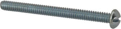 Value Collection - #10-24 UNC, 2-1/4" Length Under Head Slotted Drive Machine Screw - Round Head, Alloy Steel, Zinc-Plated Finish, Without Washer - Americas Industrial Supply
