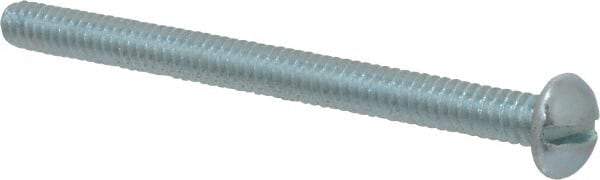 Value Collection - #10-24 UNC, 2-1/2" Length Under Head Slotted Drive Machine Screw - Round Head, Alloy Steel, Zinc-Plated Finish, Without Washer - Americas Industrial Supply