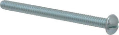 Value Collection - #10-24 UNC, 2-1/2" Length Under Head Slotted Drive Machine Screw - Round Head, Alloy Steel, Zinc-Plated Finish, Without Washer - Americas Industrial Supply