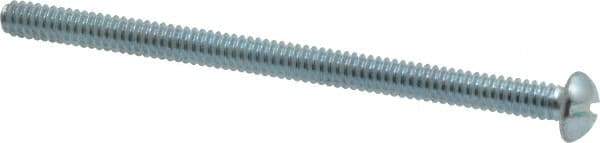 Value Collection - #10-24 UNC, 3" Length Under Head Slotted Drive Machine Screw - Round Head, Alloy Steel, Zinc-Plated Finish, Without Washer - Americas Industrial Supply