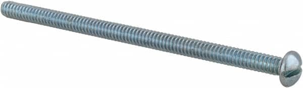 Value Collection - #10-24 UNC, 3-1/2" Length Under Head Slotted Drive Machine Screw - Round Head, Alloy Steel, Zinc-Plated Finish, Without Washer - Americas Industrial Supply