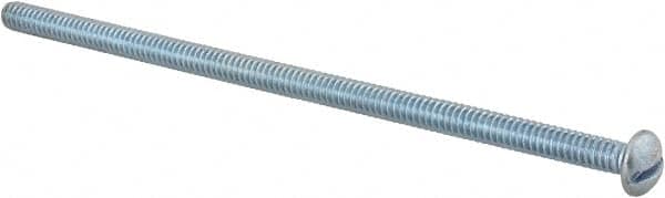 Value Collection - #10-24 UNC, 4-1/2" Length Under Head Slotted Drive Machine Screw - Round Head, Alloy Steel, Zinc-Plated Finish, Without Washer - Americas Industrial Supply