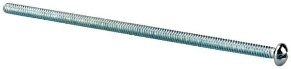 Value Collection - #10-24 UNC, 5" Length Under Head Slotted Drive Machine Screw - Round Head, Alloy Steel, Zinc-Plated Finish, Without Washer - Americas Industrial Supply