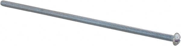 Value Collection - #10-24 UNC, 6" Length Under Head Slotted Drive Machine Screw - Round Head, Alloy Steel, Zinc-Plated Finish, Without Washer - Americas Industrial Supply