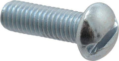 Value Collection - #10-32 UNF, 5/8" Length Under Head Slotted Drive Machine Screw - Round Head, Alloy Steel, Zinc-Plated Finish, Without Washer - Americas Industrial Supply