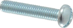 Value Collection - #10-32 UNF, 1" Length Under Head Slotted Drive Machine Screw - Round Head, Alloy Steel, Zinc-Plated Finish, Without Washer - Americas Industrial Supply