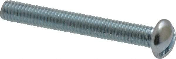 Value Collection - #10-32 UNF, 1-1/2" Length Under Head Slotted Drive Machine Screw - Round Head, Alloy Steel, Zinc-Plated Finish, Without Washer - Americas Industrial Supply