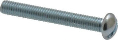 Value Collection - #10-32 UNF, 1-1/2" Length Under Head Slotted Drive Machine Screw - Round Head, Alloy Steel, Zinc-Plated Finish, Without Washer - Americas Industrial Supply