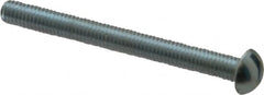 Value Collection - #10-32 UNF, 2" Length Under Head Slotted Drive Machine Screw - Round Head, Alloy Steel, Zinc-Plated Finish, Without Washer - Americas Industrial Supply