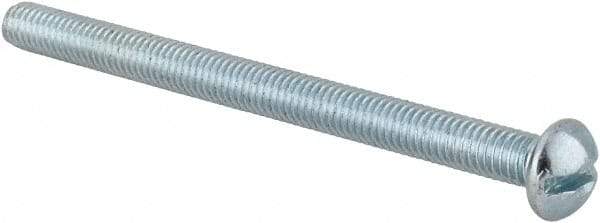 Value Collection - #10-32 UNF, 2-1/2" Length Under Head Slotted Drive Machine Screw - Round Head, Alloy Steel, Zinc-Plated Finish, Without Washer - Americas Industrial Supply