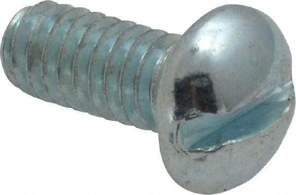 Value Collection - #12-24 UNC, 1/2" Length Under Head Slotted Drive Machine Screw - Round Head, Alloy Steel, Zinc-Plated Finish, Without Washer - Americas Industrial Supply