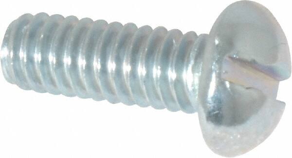 Value Collection - #12-24 UNC, 5/8" Length Under Head Slotted Drive Machine Screw - Round Head, Alloy Steel, Zinc-Plated Finish, Without Washer - Americas Industrial Supply