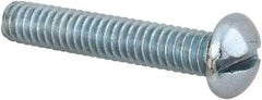 Value Collection - #12-24 UNC, 1-1/4" Length Under Head Slotted Drive Machine Screw - Round Head, Alloy Steel, Zinc-Plated Finish, Without Washer - Americas Industrial Supply