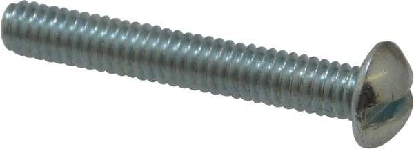 Value Collection - #12-24 UNC, 1-1/2" Length Under Head Slotted Drive Machine Screw - Round Head, Alloy Steel, Zinc-Plated Finish, Without Washer - Americas Industrial Supply