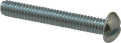 Value Collection - #12-24 UNC, 1-1/2" Length Under Head Slotted Drive Machine Screw - Round Head, Alloy Steel, Zinc-Plated Finish, Without Washer - Americas Industrial Supply