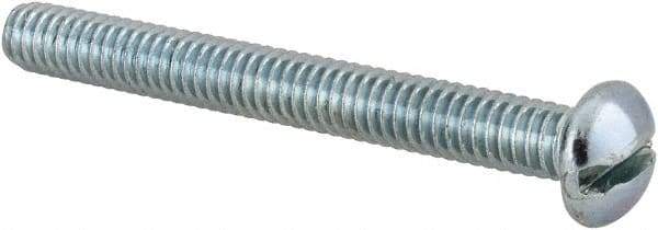 Value Collection - #12-24 UNC, 2" Length Under Head Slotted Drive Machine Screw - Round Head, Alloy Steel, Zinc-Plated Finish, Without Washer - Americas Industrial Supply