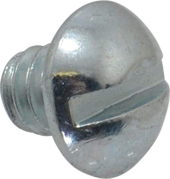 Value Collection - 1/4-20 UNC, 1/4" Length Under Head Slotted Drive Machine Screw - Round Head, Alloy Steel, Zinc-Plated Finish, Without Washer - Americas Industrial Supply