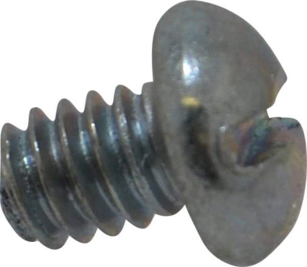 Value Collection - 1/4-20 UNC, 5/16" Length Under Head Slotted Drive Machine Screw - Round Head, Alloy Steel, Zinc-Plated Finish, Without Washer - Americas Industrial Supply
