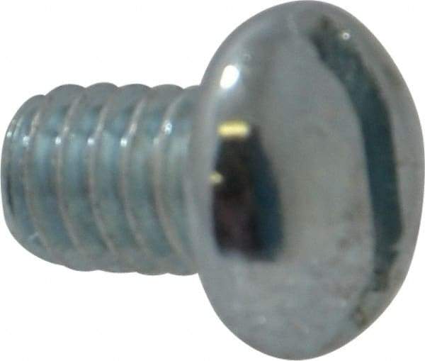 Value Collection - 1/4-20 UNC, 3/8" Length Under Head Slotted Drive Machine Screw - Round Head, Alloy Steel, Zinc-Plated Finish, Without Washer - Americas Industrial Supply