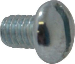 Value Collection - 1/4-20 UNC, 3/8" Length Under Head Slotted Drive Machine Screw - Round Head, Alloy Steel, Zinc-Plated Finish, Without Washer - Americas Industrial Supply