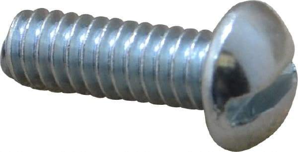 Value Collection - 1/4-20 UNC, 3/4" Length Under Head Slotted Drive Machine Screw - Round Head, Alloy Steel, Zinc-Plated Finish, Without Washer - Americas Industrial Supply