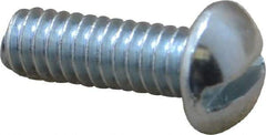 Value Collection - 1/4-20 UNC, 3/4" Length Under Head Slotted Drive Machine Screw - Round Head, Alloy Steel, Zinc-Plated Finish, Without Washer - Americas Industrial Supply