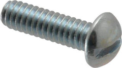 Value Collection - 1/4-20 UNC, 7/8" Length Under Head Slotted Drive Machine Screw - Round Head, Alloy Steel, Zinc-Plated Finish, Without Washer - Americas Industrial Supply