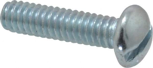 Value Collection - 1/4-20 UNC, 1" Length Under Head Slotted Drive Machine Screw - Round Head, Alloy Steel, Zinc-Plated Finish, Without Washer - Americas Industrial Supply