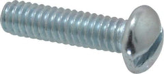 Value Collection - 1/4-20 UNC, 1" Length Under Head Slotted Drive Machine Screw - Round Head, Alloy Steel, Zinc-Plated Finish, Without Washer - Americas Industrial Supply