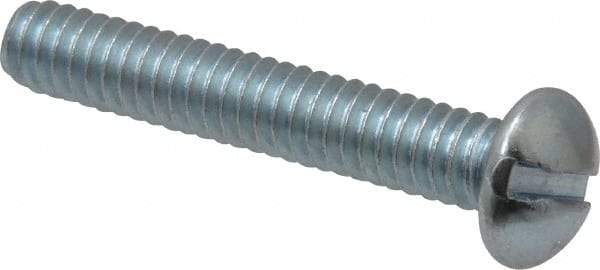 Value Collection - 1/4-20 UNC, 1-1/2" Length Under Head Slotted Drive Machine Screw - Round Head, Alloy Steel, Zinc-Plated Finish, Without Washer - Americas Industrial Supply