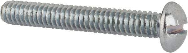 Value Collection - 1/4-20 UNC, 1-3/4" Length Under Head Slotted Drive Machine Screw - Round Head, Alloy Steel, Zinc-Plated Finish, Without Washer - Americas Industrial Supply